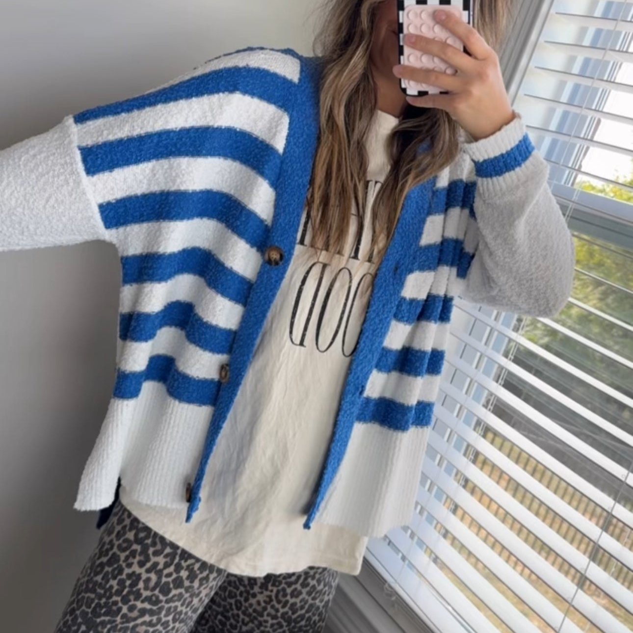 Sweet Stripes Cardigan - Blue